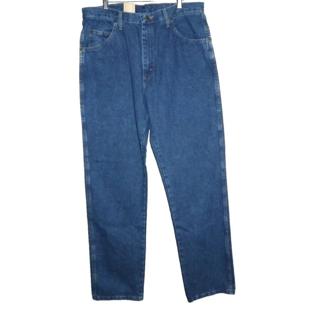 WRANGLER Five Star Premium Denim Blue Jeans 100% Cotton Men's 36 x 34 NEW